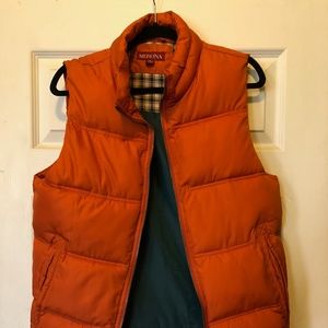 Men's Orange Puffer Puffy Vest S